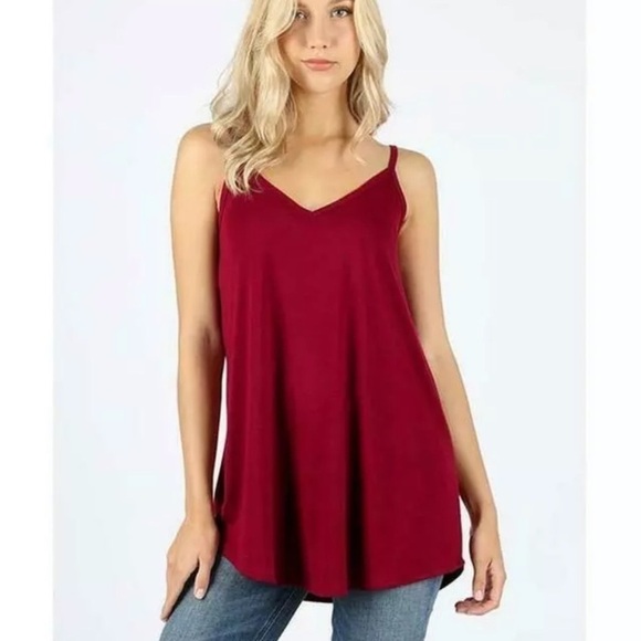 Zenana Red Reversible Layering Swing Camisole Tank Top Women’s Size Small NEW - Picture 2 of 3